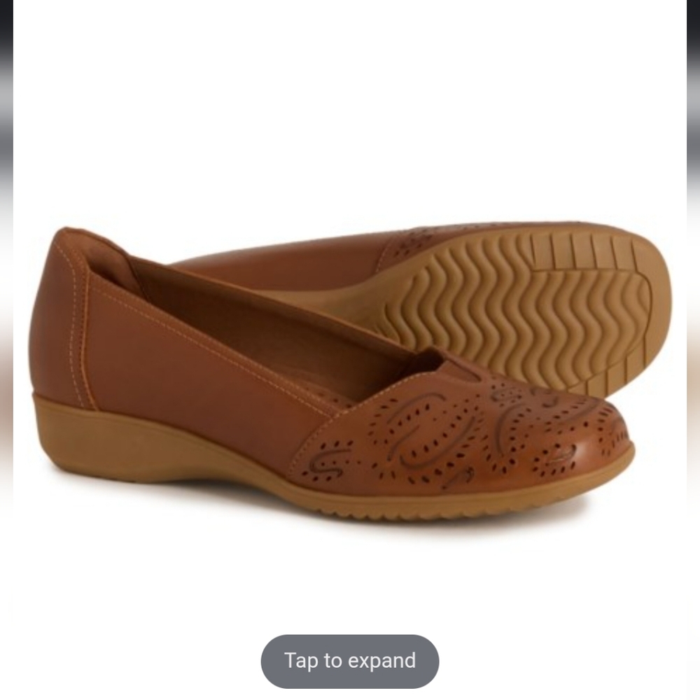 NWT Cobb Hill Rozie Slip-On Mini Wedge Shoes - Leather 5.5m